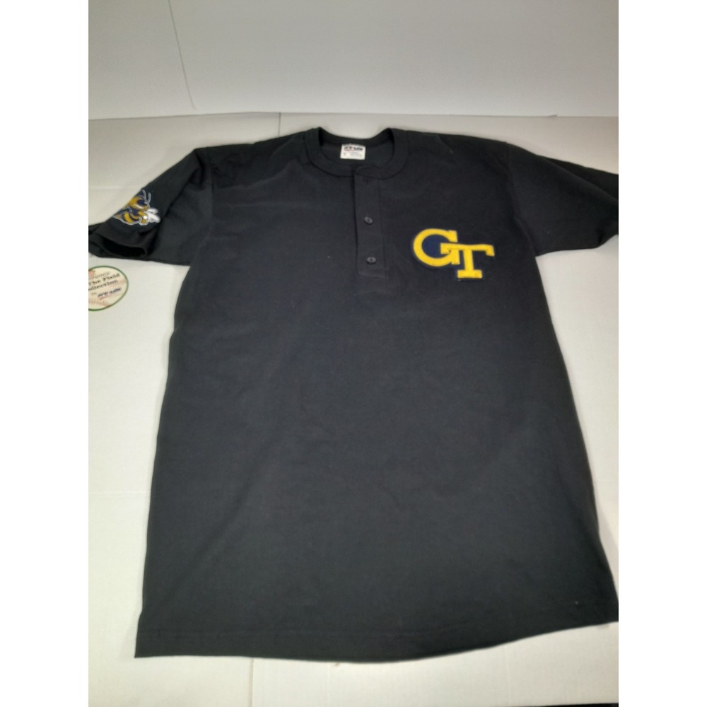 Vtg Proline Georgia Tech  Baseball  PATCH T-shirt Sz M US MADE YELLOW JACKETS